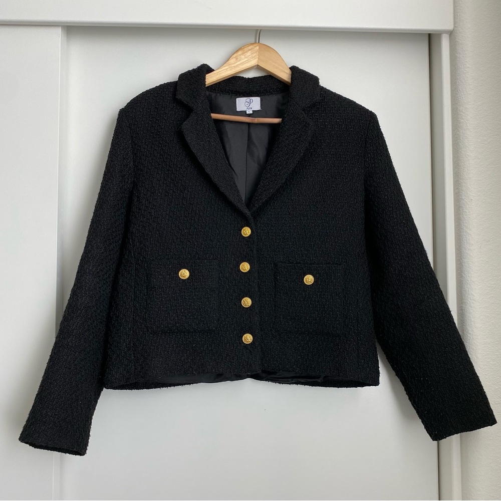 PLM black tweed coat